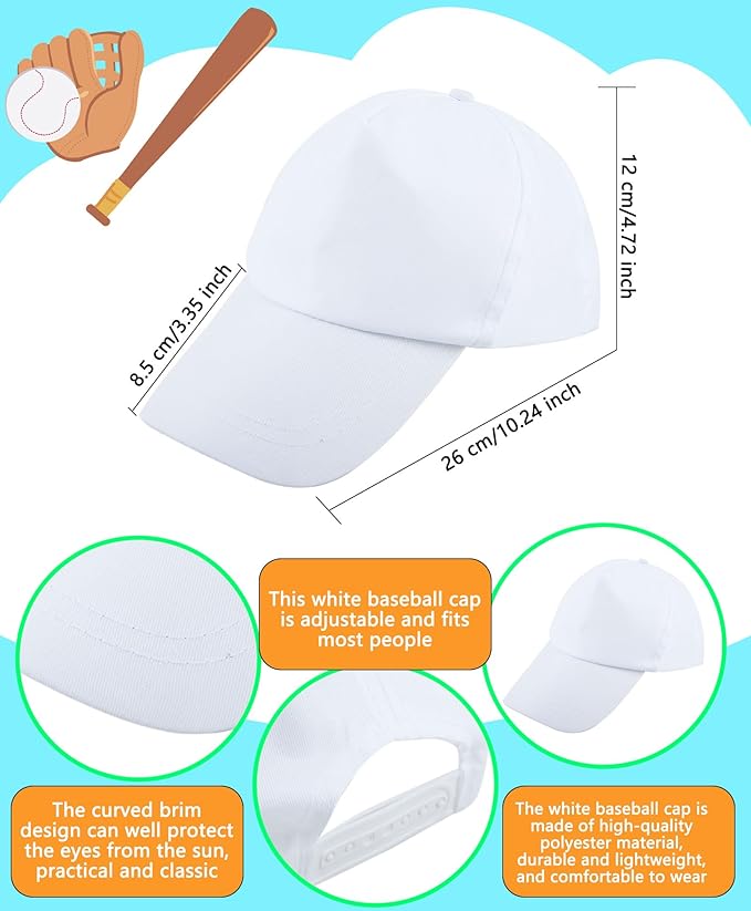 WHITE DIY BASEBALL  CAP
