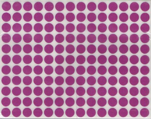 COLOR CODING STICKER: 1/4", ROUND  PURPLE/MAGENTA 32 SHEETS