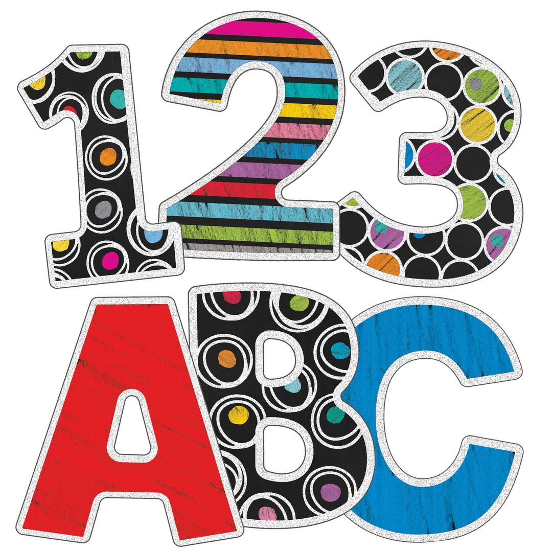 EZ LETTER: COLORFUL CHALKBOARD 4" - 76 PACK