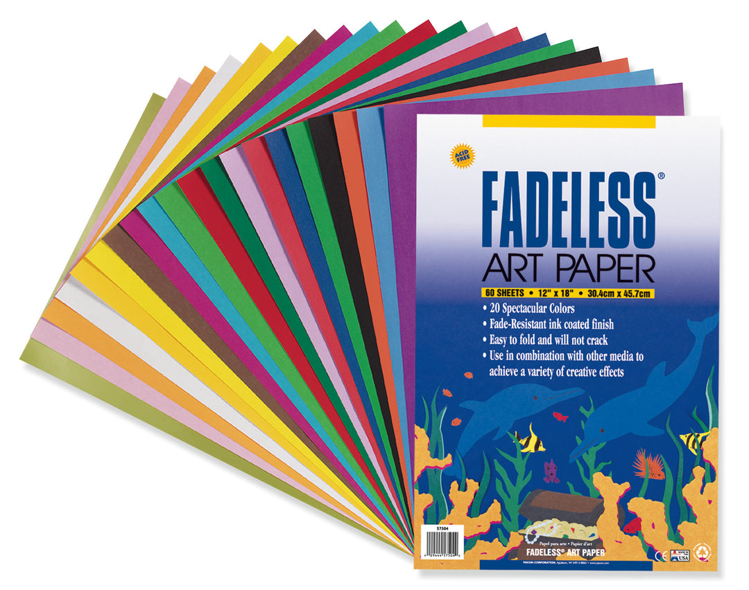 FADELESS PAPER: 12"x18" ASSORTED COLORS - 60 SHEETS