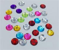 RHINESTONE: ROUND ASSORTED COLORS 18 MM - 20 PACK
