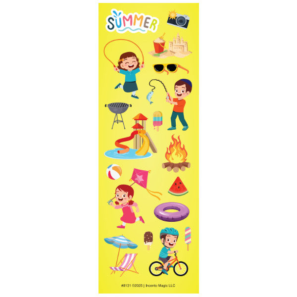 STICKER SUMMER THEMED  DIE CUT 6 SHEETS