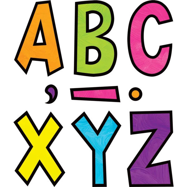 FUN FONT READY LETTERS: 7" BRIGHTS COLORS ASSORTED