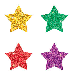 STICKERS : SPARKLE STARS ASSORTED COLORS - 440 PACK