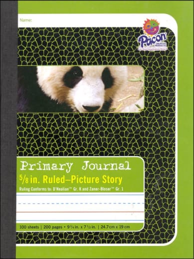 Primary Journal Composition Book, 7-1/2" x 9-3/4", Picture Story, 0.63" Rule, 100 Sheets, Green