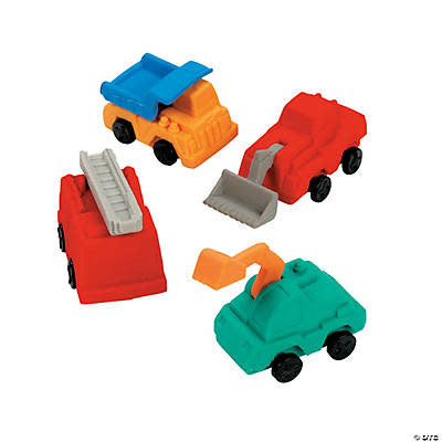 CONSTRUCTION TRUCK ERASERS - 12 PACK