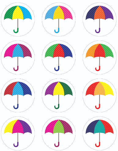 STICKER UMBRELLAS 6 SHEETS