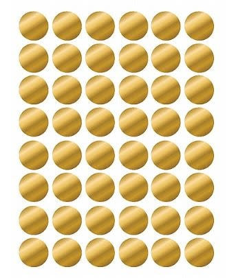 COLOR CODING STICKER GOLD FOIL 3/4" 6 ACROSS 25 SHEET