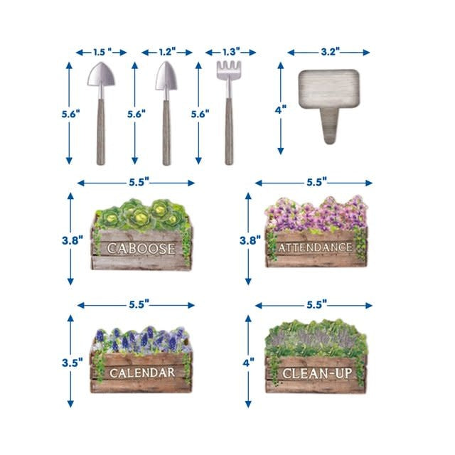 Bulletin Board Set Curiosity Garden Class Jobs - 54 Pieces