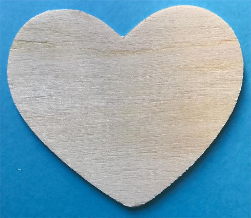 WOOD SHAPE HEART 2"x1.75"