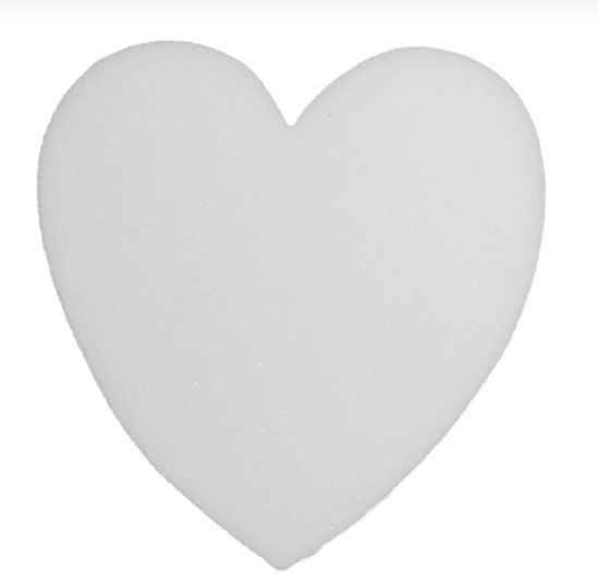 STYROFOAM HEART 8" X1.5" - WHITE