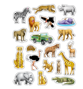 STICKER: SAFARI ANIMALS 120PC