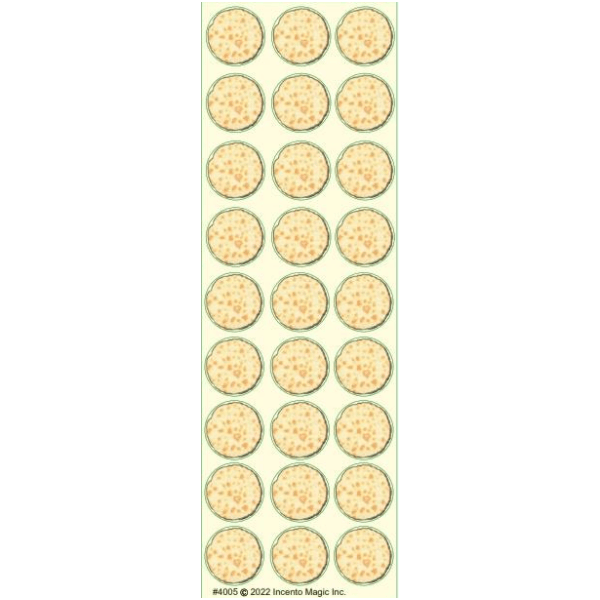 STICKERS MINI MATZAH 3/4"  - 6 SHEETS