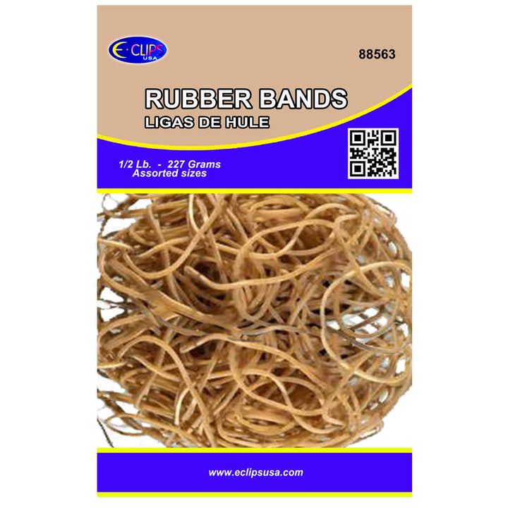 RUBBER BANDS  ASSORTED SIZES 1/2LB