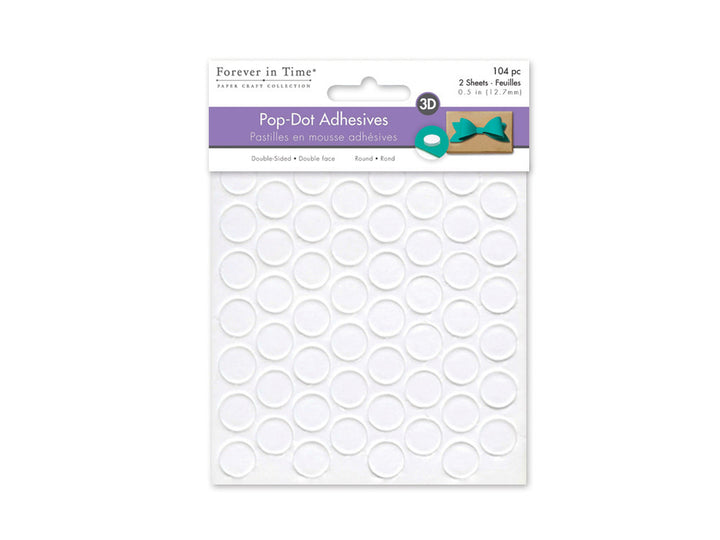3D POP DOT ADHESIVES ROUND  1/2" - 104 PACK