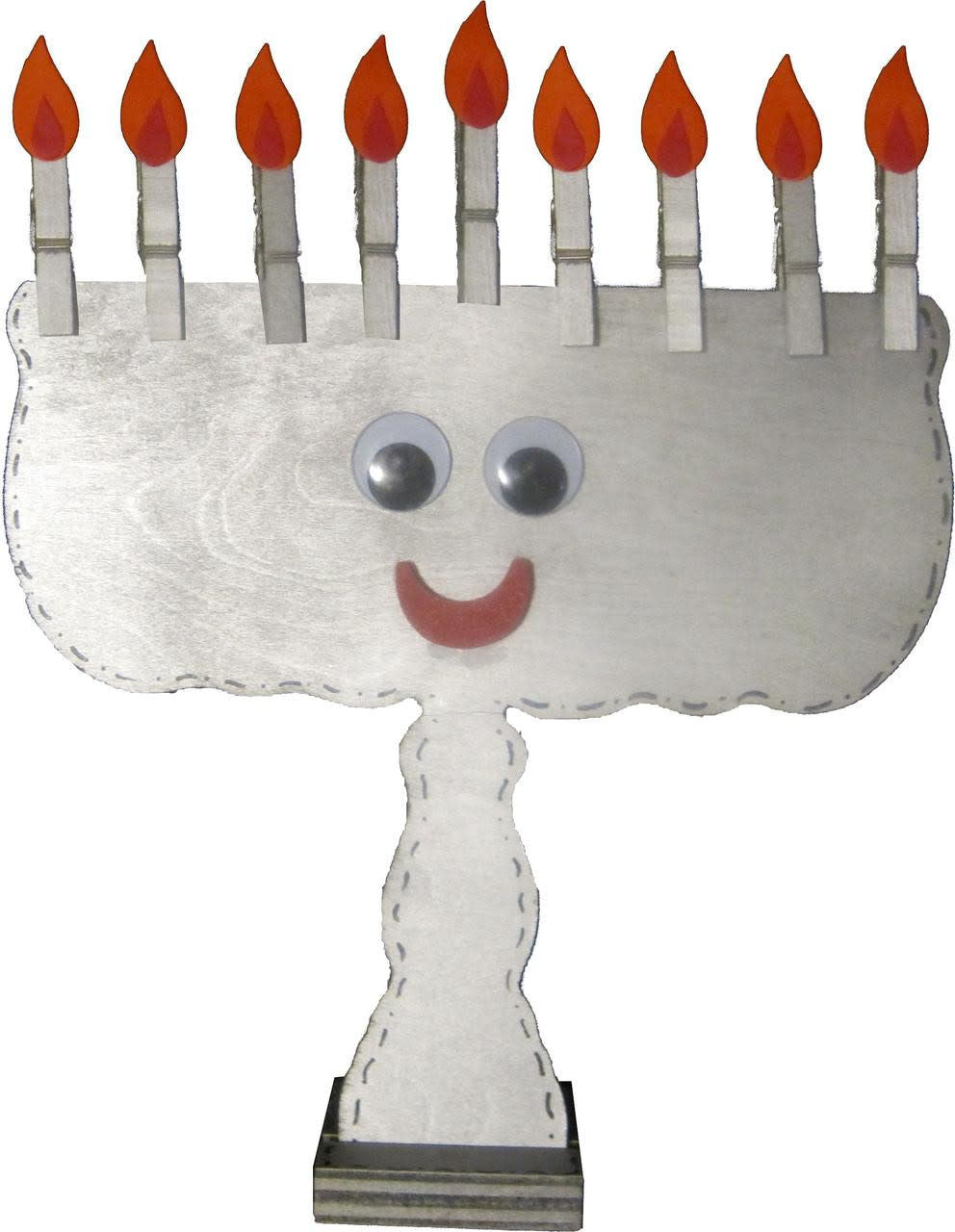 MENORAH -  WOODEN STANDING 10.25"X11.25"
