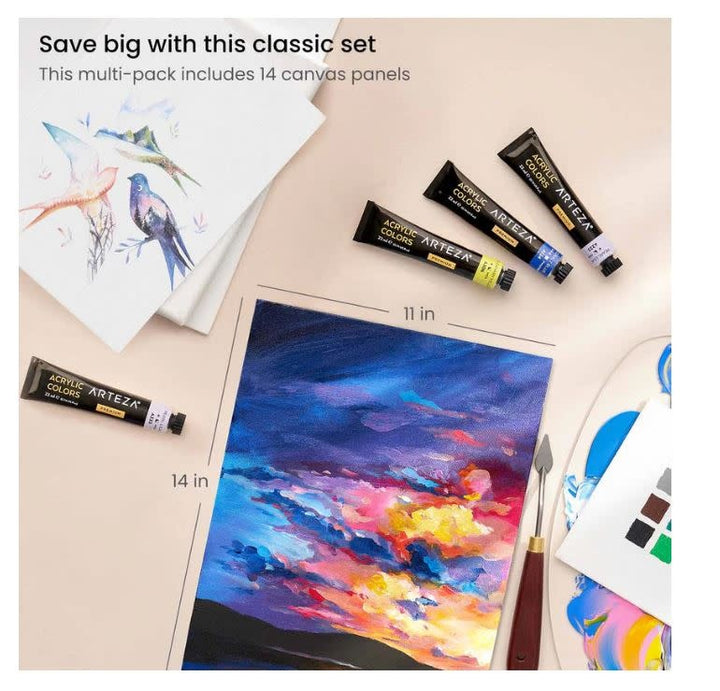 CANVAS PANELS - BLACK 11"X14" 14 PACK