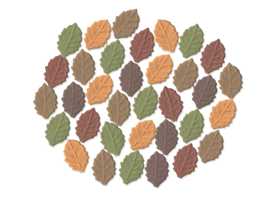 HANDMADE LEAF EMBELLISHMENT AUTUMN MIX 34 PC