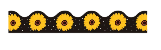 SCALLOPED BORDER : DAISIES - 2 3/4"X37&