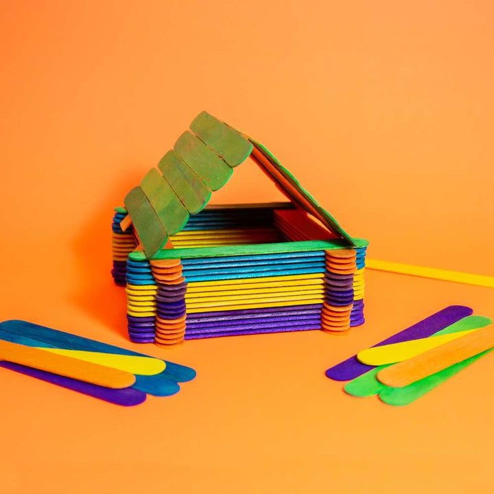 CRAFT STICKS: 4.5" ASSORTED COLORS 100 PACK