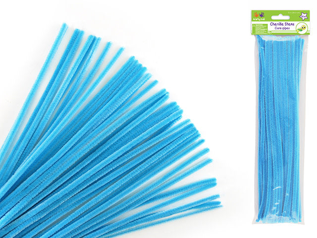 PIPE CLEANERS:   6MM X12" - LIGHT BLUE  25 PACK