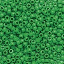 PONY BEADS: OPAQUE GREEN 6mmX9mm 900 PACK