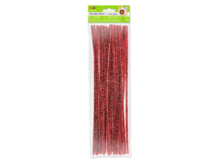 PIPE CLEANERS: 6MM X 12" - SPARKLE RED 35 PACK