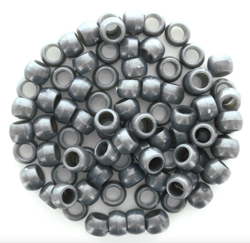 PONY BEADS: OPAQUE BLACK PEARL 6mmX9mm 750 PACK