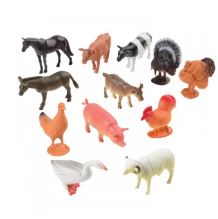 FARM ANIMALS 3" LONG 12 PACK