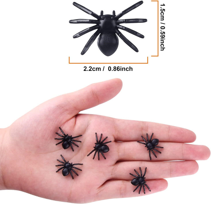 REALISTIC PLASTIC SPIDER ( KINIM ) 100 PACK