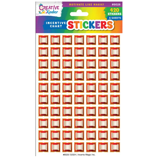 INCENTIVE CHART STICKERS: SEFER TORAH  - 6 SHEETS