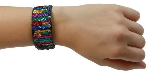 Rainbow Sequin Slap Bracelet