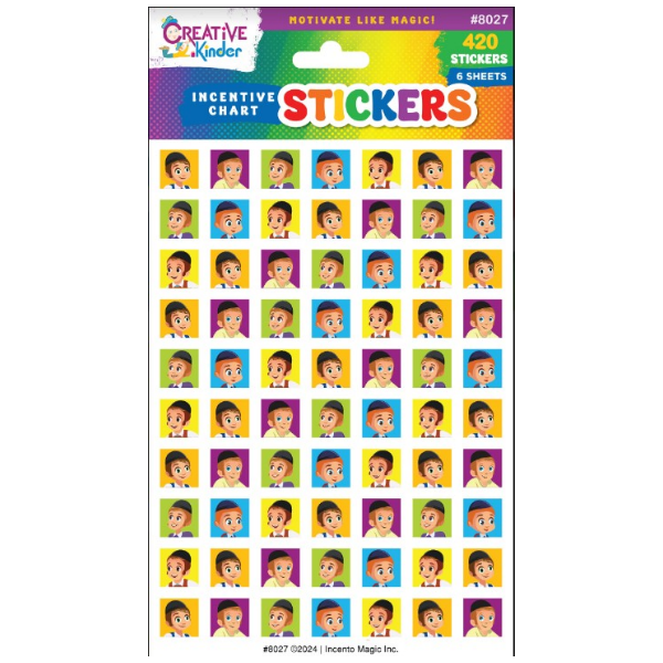 INCENTIVE CHART STICKERS: BOYS  - 6 SHEETS