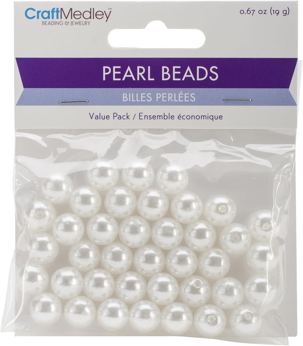 PEARL BEADS: 10MM WHITE 100 PACK