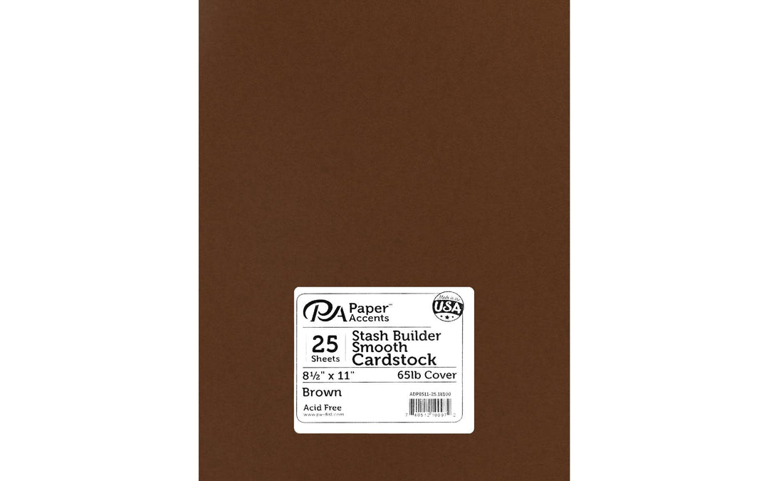 PREMIUM CARDSTOCK:   BROWN 8.5"x11" - 25 SHEETS