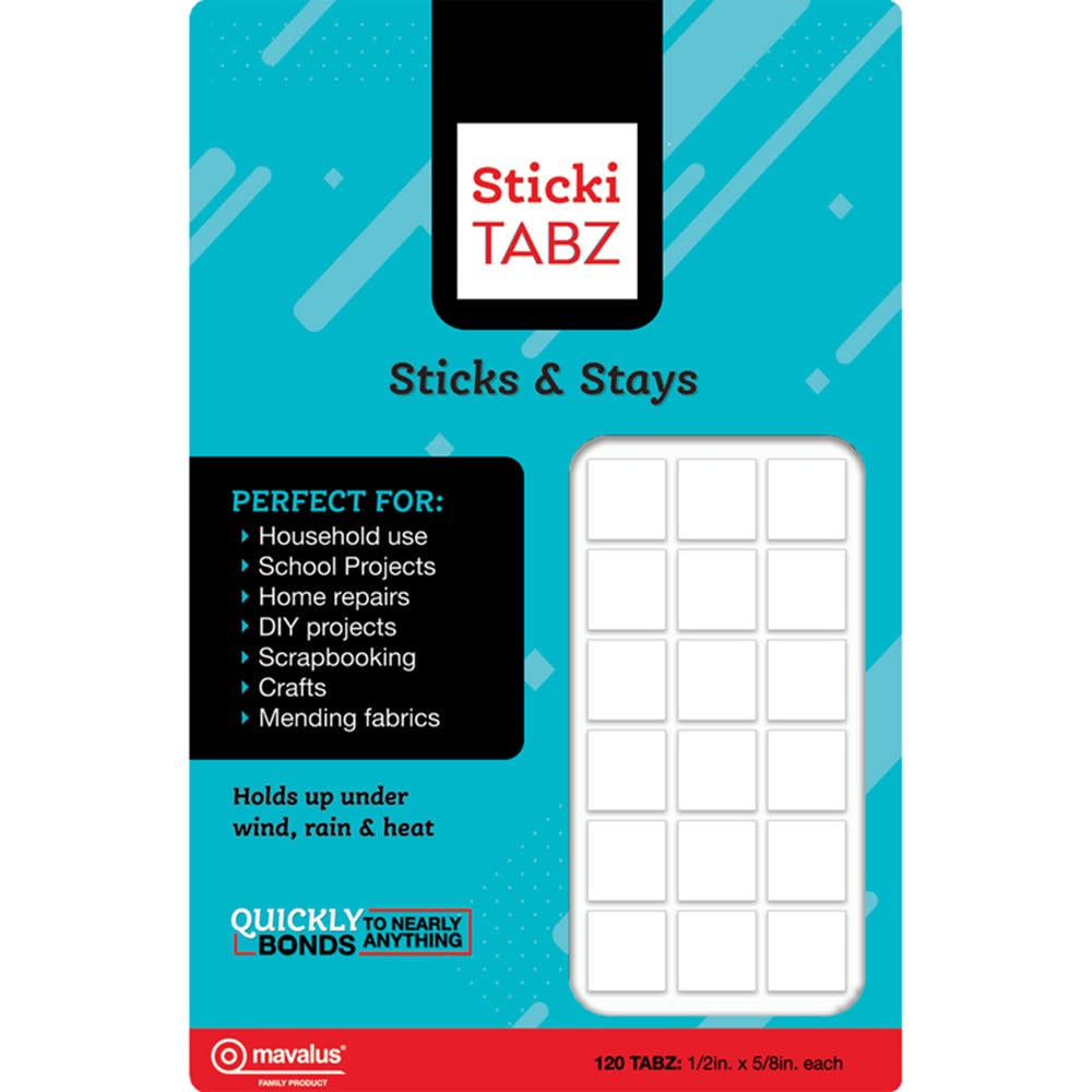 MAVALUS STICKI TABZ 1/2"X5/8" - 120 PACK