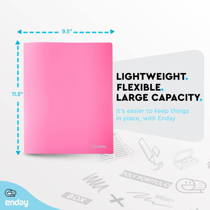 POLY FOLDER: 2 POCKET - PINK