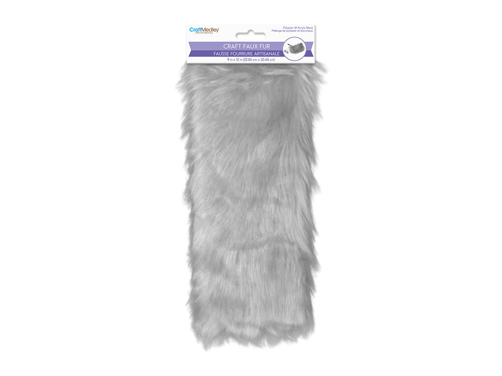 CRAFT FUR - 9x12 -LONG PILE  GRAY