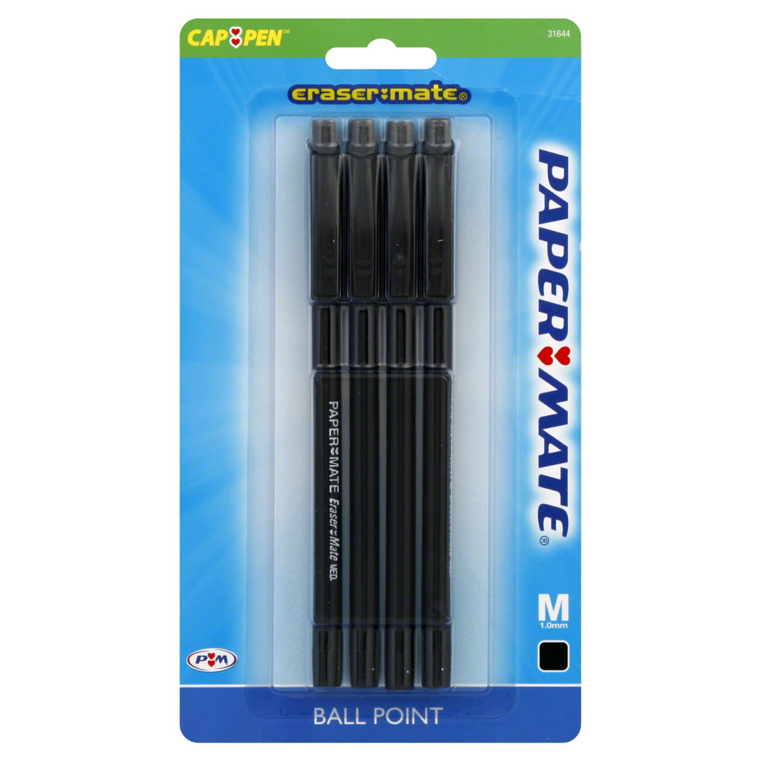 ERASEABLE PENS BLACK 4/PK