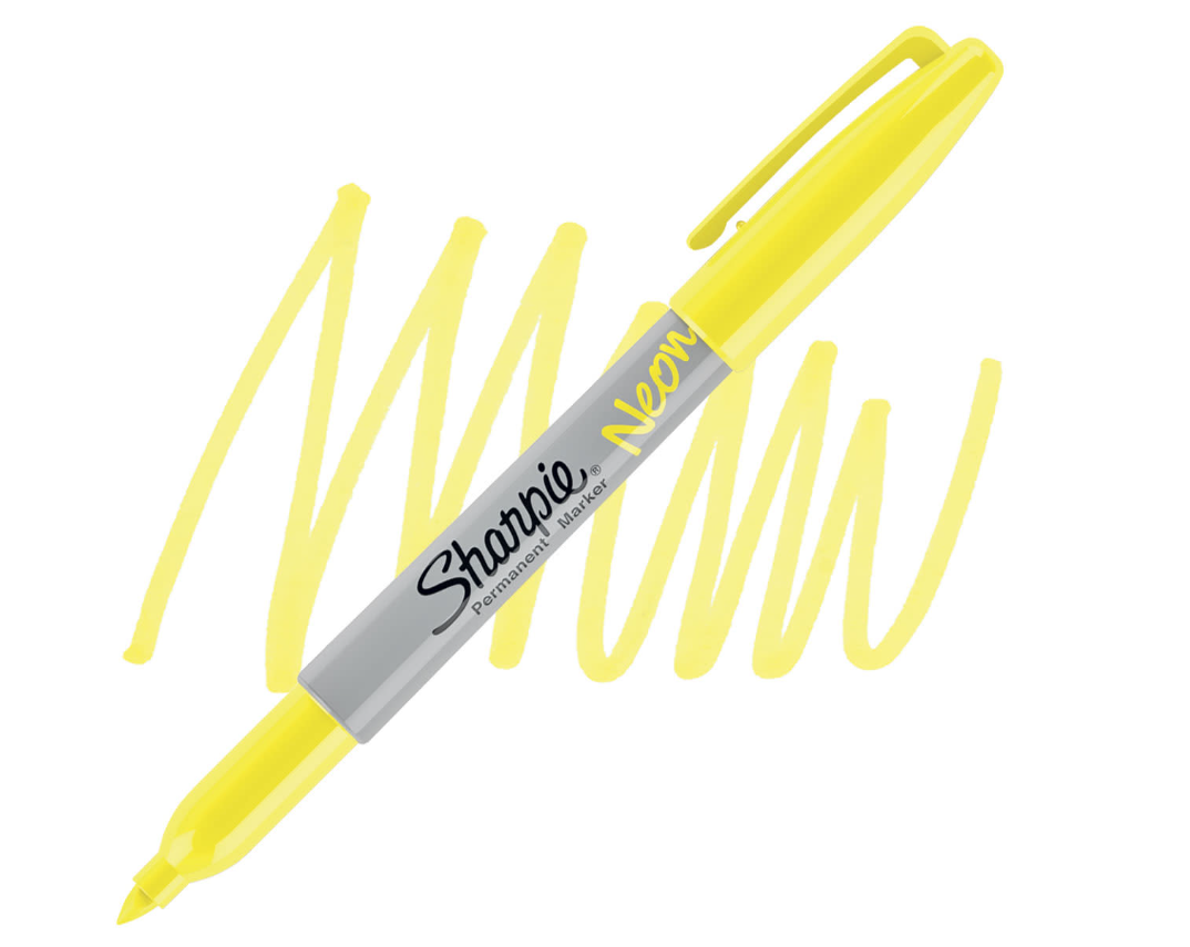MARKER SHARPIE FINE POINT NEON YELLOW