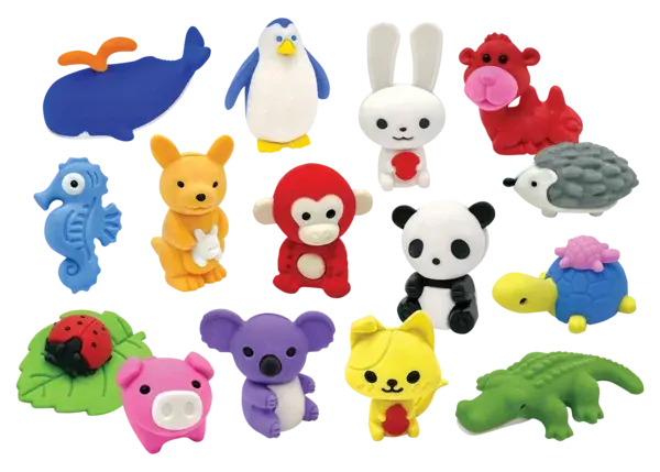 DESK PETS: ANIMAL ERASERS SET 40PC