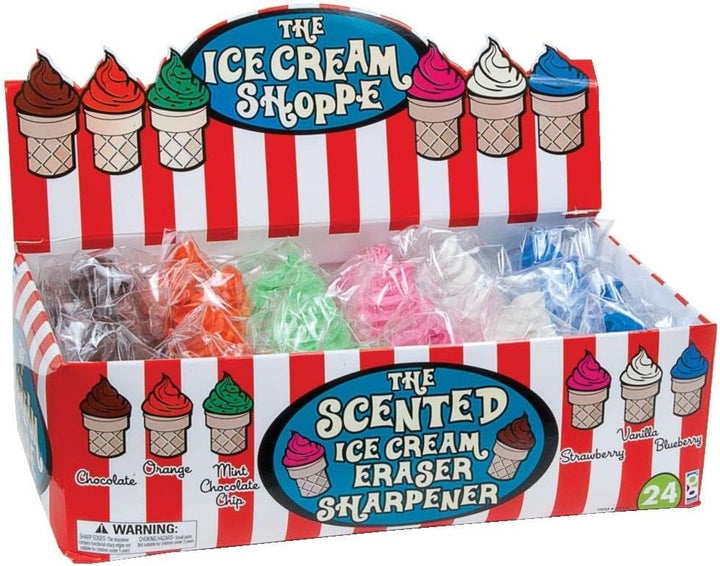 ICE CREAM SHOPPE SCENTED ERASER PENCIL TOPPER WITH SHARPENER