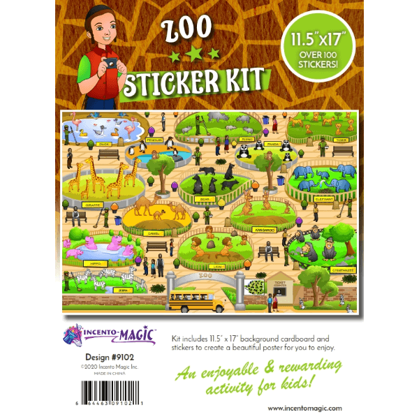 ZOO STICKER KIT 11.5"x17" over 100 stickers