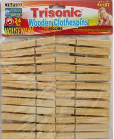 CLOTHESPINS: 3-1/3"  24 PACK