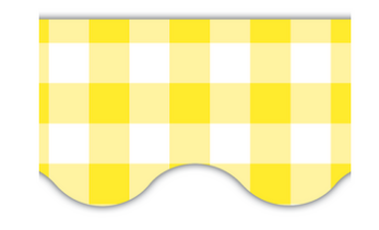 SCALLOPED BORDER YELLOW GINGHAM - 2 3/16"X35"