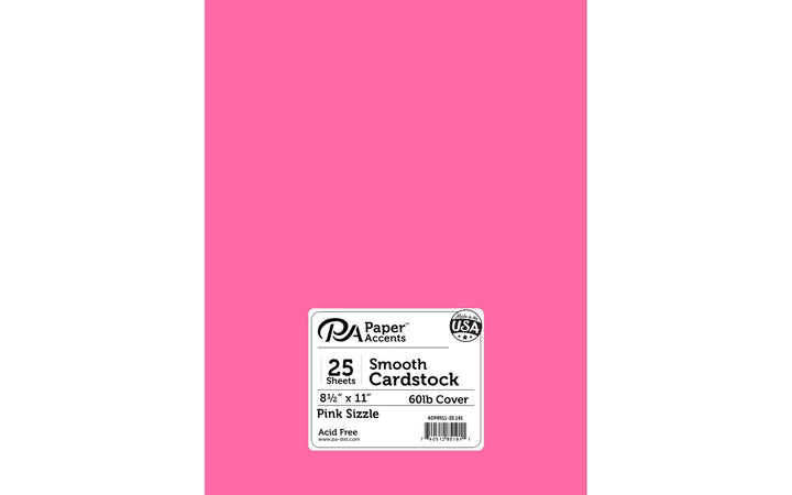 PREMIUM CARDSTOCK:   BRIGHT PINK  8.5"x11" - 25 SHEETS