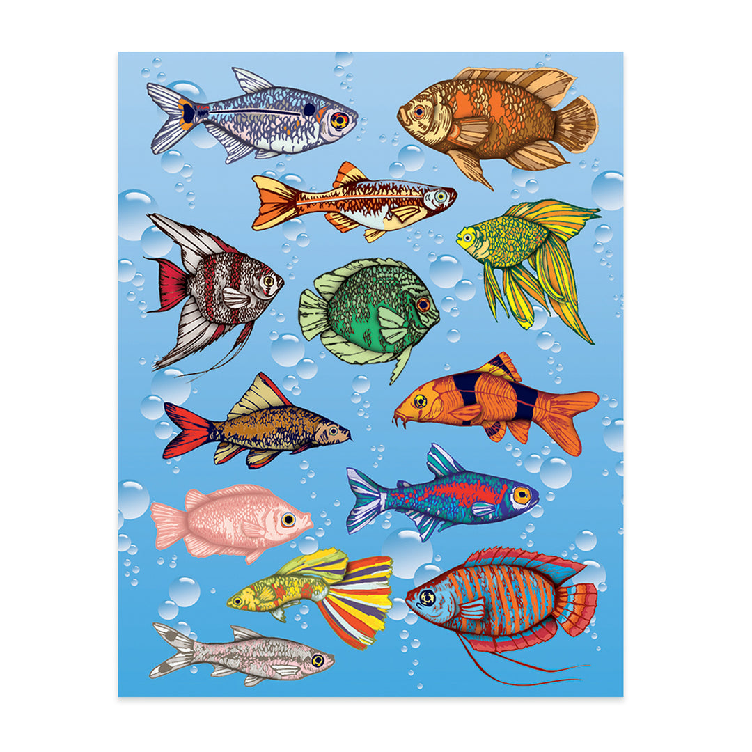 STICKER FORMS - FISH 3 SHEETS
