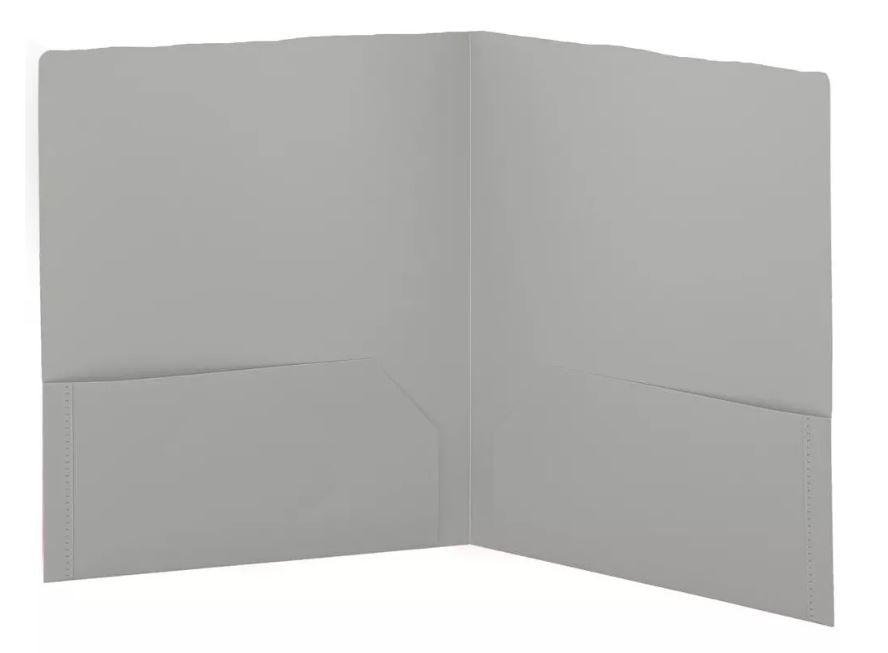 POLY FOLDER: 2 POCKET - GRAY
