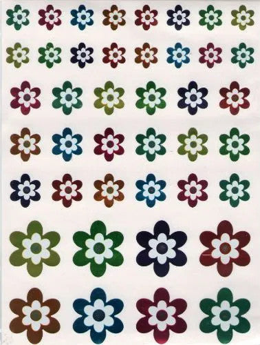 STICKERS: FOIL FLOWER 3 SIZES 10  SHEETS