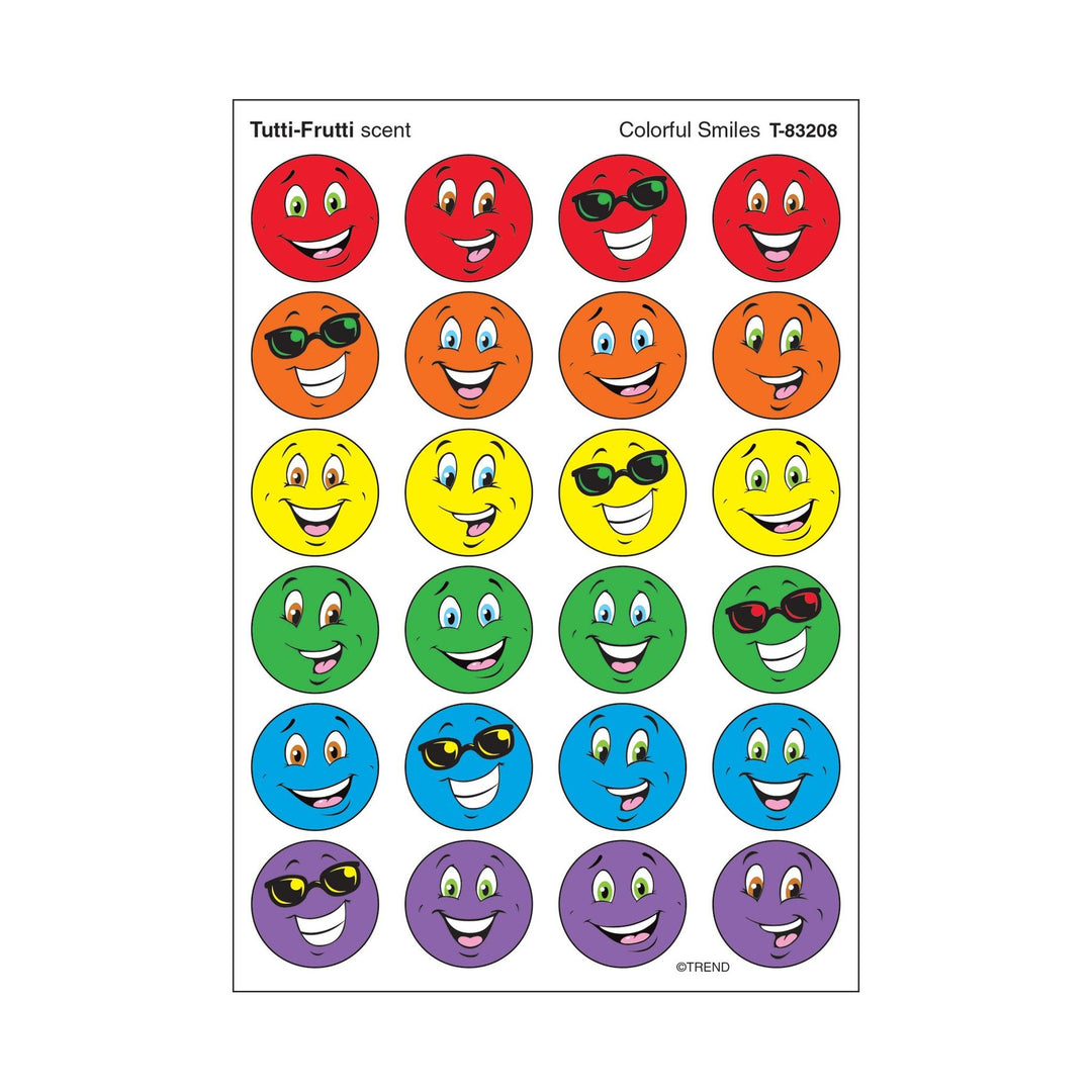 SCENTED STICKER: COLORFUL SMILES  -  TUTTI FRUITI - 4 SHEETS